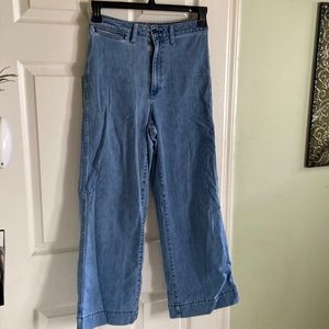 Madewell wide leg, high-rise, white wash denim jeans